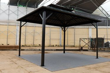 10*10FT patic gazebo,aluminum gazebo with steel canopy,Outdoor Permanent Hardtop Gazebo Canopy for Patio, Garden, Backyard