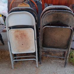 5 Metal Folding  Chairs