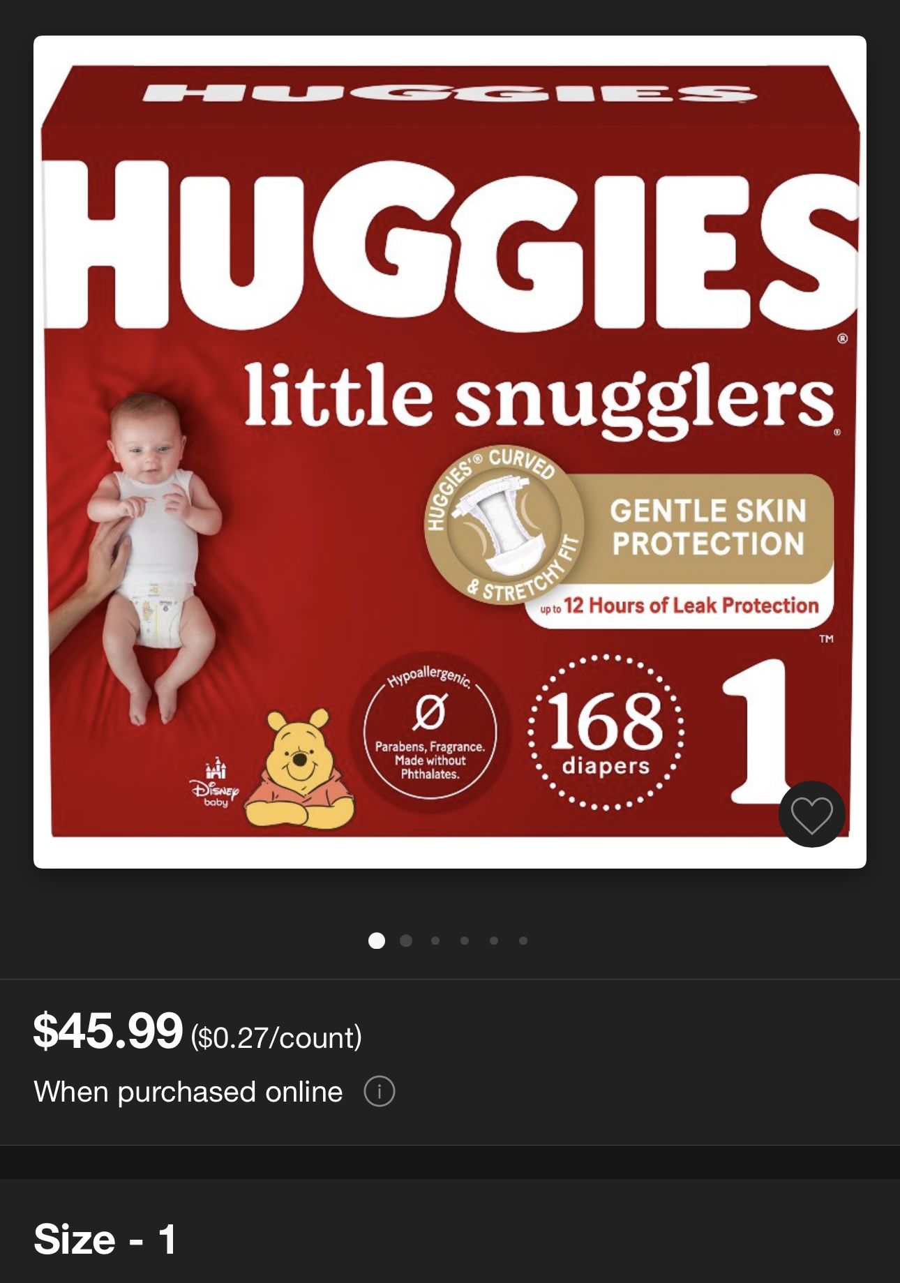 Huggies Size 1 Diapers (126 Total Diapers)