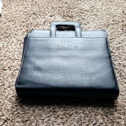 Leather Laptop Tote Multi Pockets