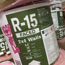 Insulation Roll R15 $18 Each Cover 30 Sqft 16” Wide For 2x4 Rolls