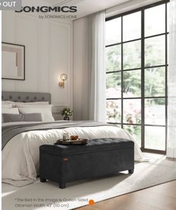 SONGMICS Storage Ottoman Bench, Foot Rest with Legs new in the box