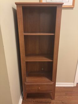 Wooden Shelf with Retractable Drawer-Brown