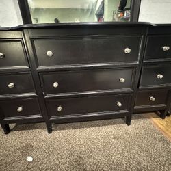 Large Black Dresser /w Mirror