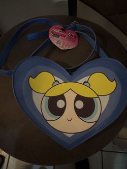 Blue Heart Shaped Bubbles The Power Puff Girls Crossbody Purse