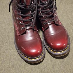 Dr Marteens 1460 8-Eye Vegan Boot- Cherry Red