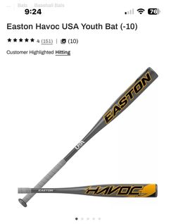 Easton Havoc USA 26” drop 10 Bat