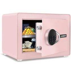 Safe for Home, 1.0 Cubic Feet Small Safe with Removable Shelf and Alarm System.