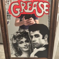 Vintage 1970s Grease Movie Large Carnival Mirror