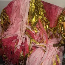 Pink & Gold Fringe Party Backdrop / Photo Booth Backdrop (Handmade)