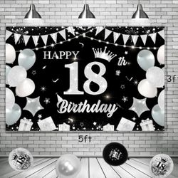 happy 18th Birthday Backdrop