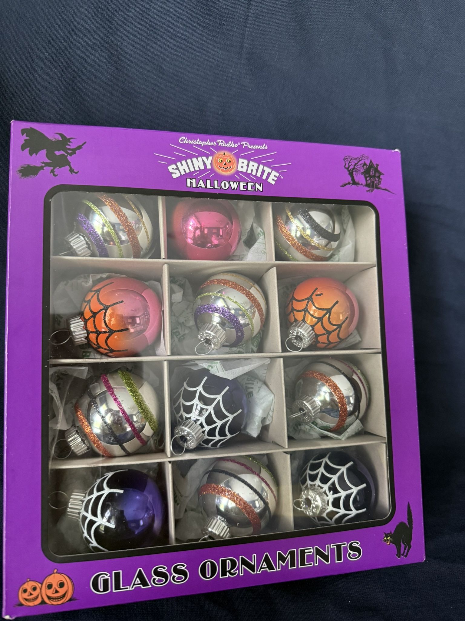 Christopher Radko Shiny Brite Halloween Glass Ornaments NEW