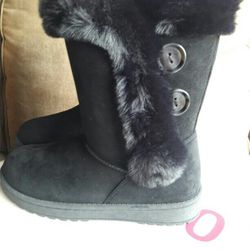 Girls Black Boots Size 3 Youth