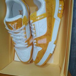 LOUIS VUITTON TRAINER SNEAKERS YELLOW BRAND NEW VIRGIL ABLOH OFF WHITE
