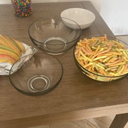 3 beautiful glass bowls 