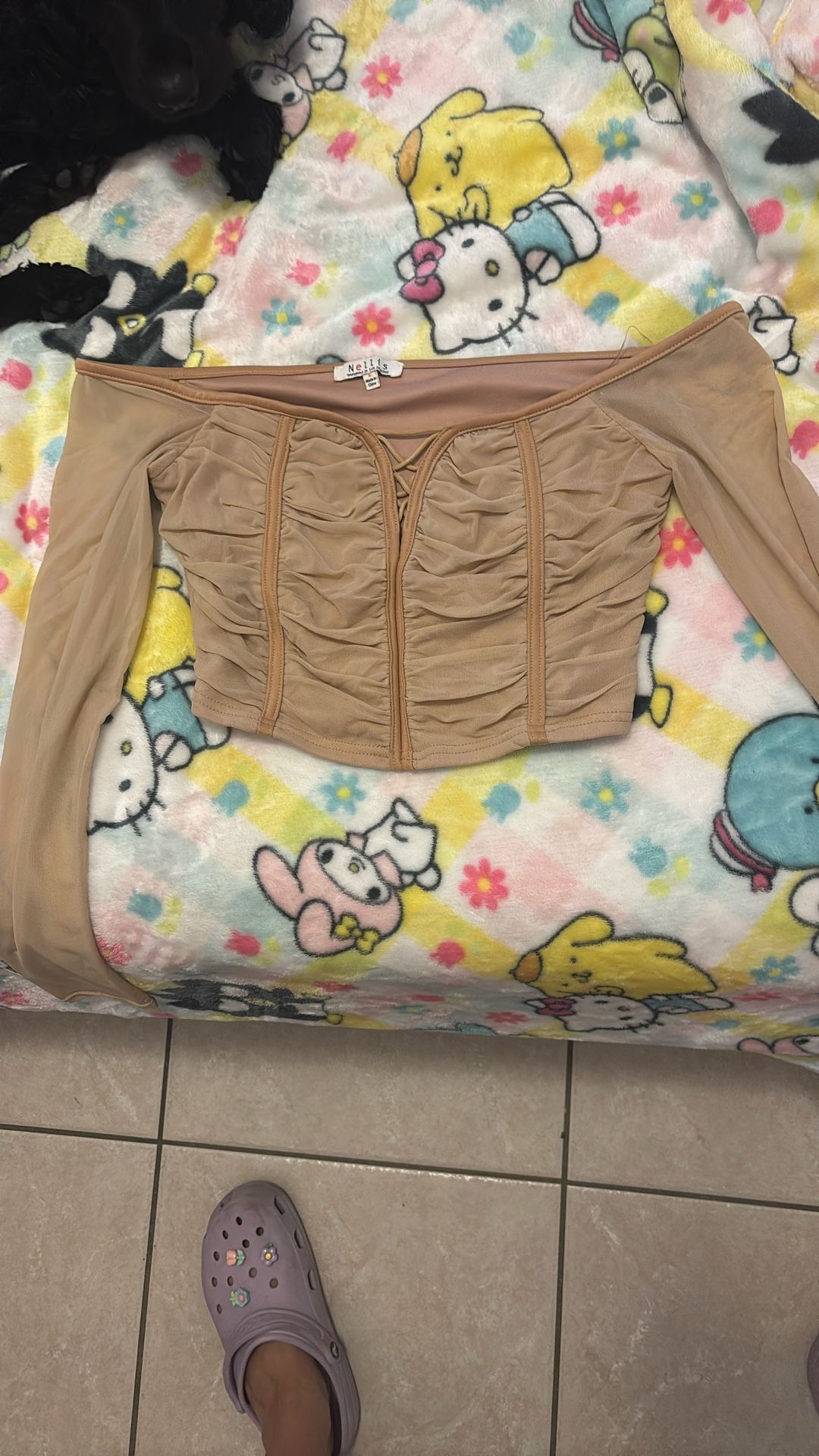 Long Sleeve Corset Top 