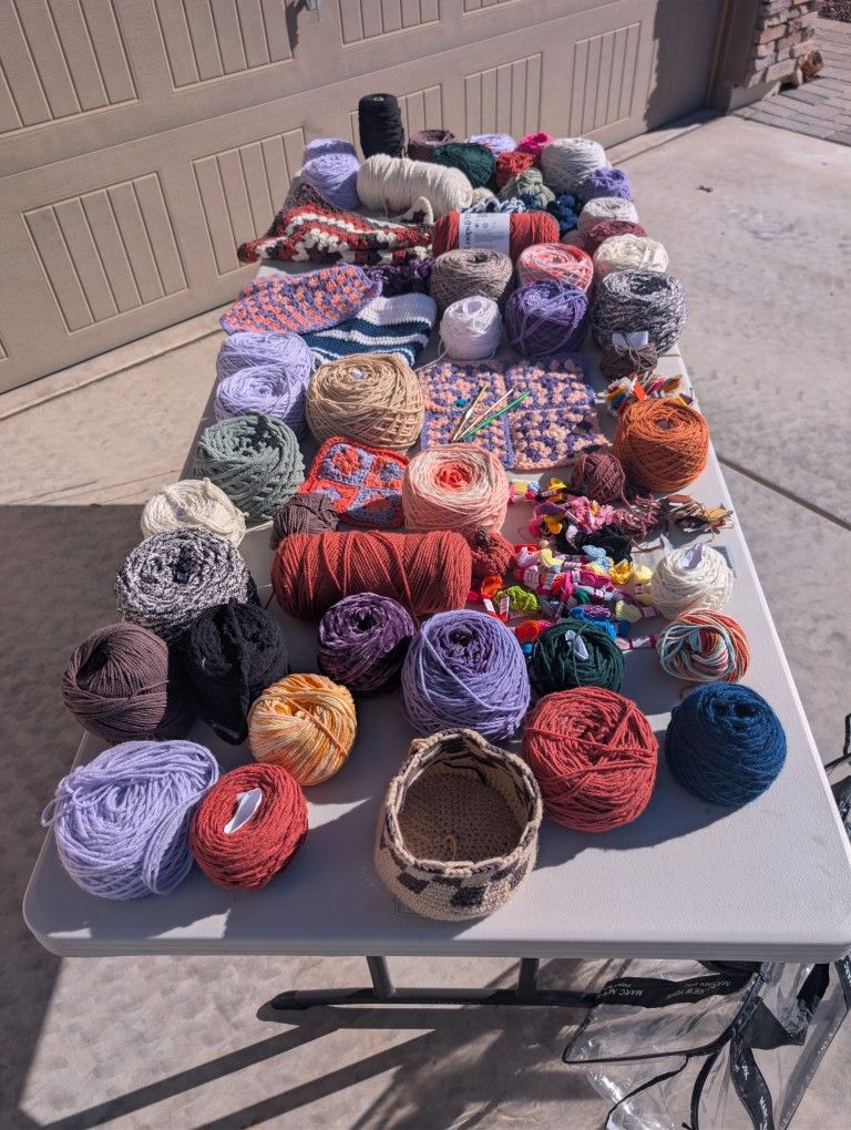 Lot Of Yarn - Many Types And Colors