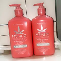 2x hempz  sweet jasmine and rose plant collagen lotion 