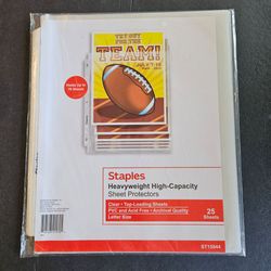 Staples Heavyweight High-Capacity Sheet Protectors 25 Sheets Letter Size
