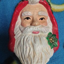 Vintage Santa Clause Ornament Shatter proof blow mold style St. Nicholas