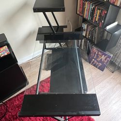 Beautiful Glass And Blk/trim Computer Desk 