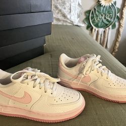 Nike Air Force 1 "White/Pink Foam/Elemental Pink" Preschool Girls' Shoe