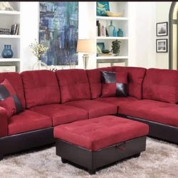 New Sectional And Storage Ottoman 