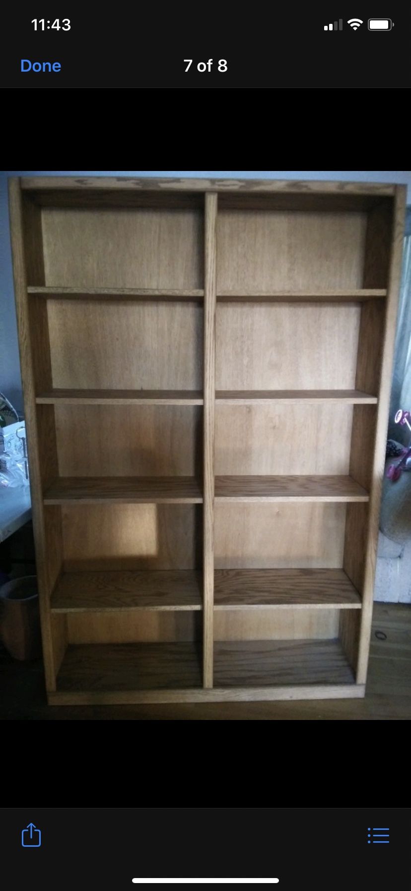 Bookshelve real wood 6ft 4 wide