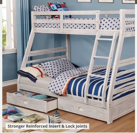 TWIN/ FULL BUNK BED MATTRES SOLD SEPARATELY NEW IN BOX FONDATION REQUIRED ☎️ 1714586,2564 