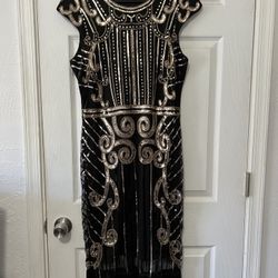 20’s flapper dress/costume black and gold