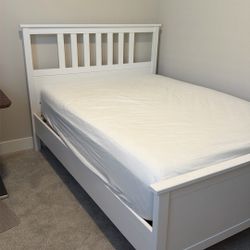IKEA HEMNES Full Size Bed Frame & Mattress - Like New