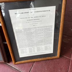 Framed Texas Declaration Of Independence