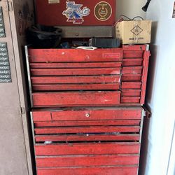 Vintage Early Style Snap On Toolbox 19 Drawers 
