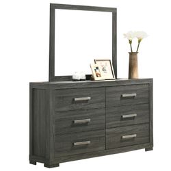 Brand New Rustic Large 6 Drawer Dresser With Matching Mirror 
