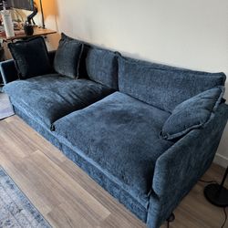 Blue Velvet Sofa Set