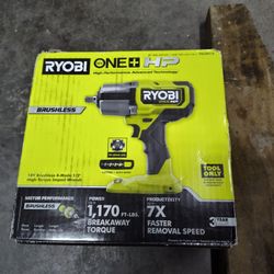 RYOBI PBLIW01B ONE+ HP 18V Brushless Cordless 4-Mode 1/2 Inch High Torque Impact Wrench (Tool Only)