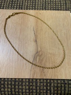 3MM 18” Rope 18K Gold Plated on Solid SS