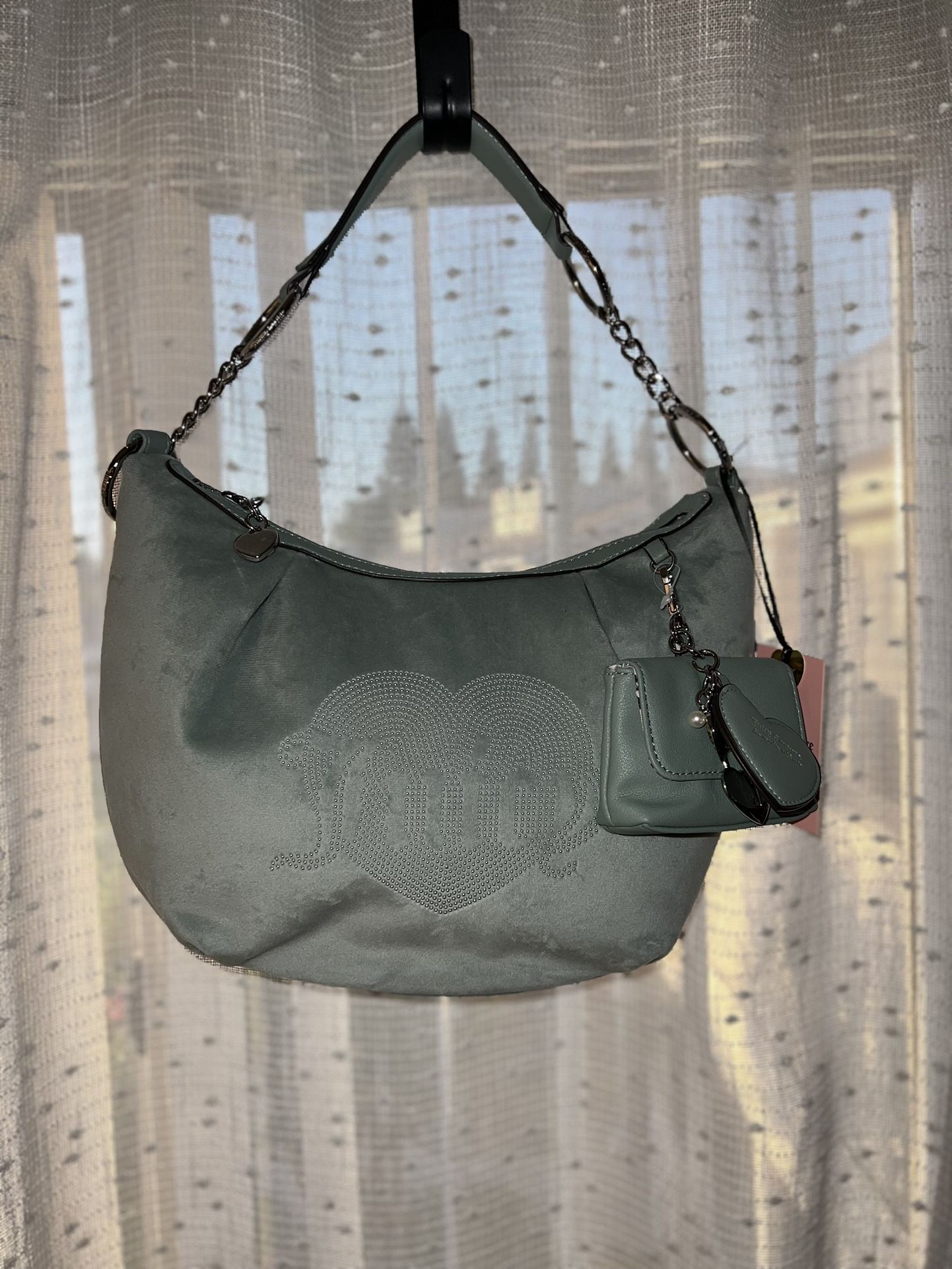Juicy Couture Exclusive Queen Couture Sage green Hobo Bag Purse