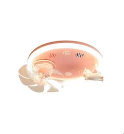 Pink Unicorn LED Ceiling Fan Light – 6 Speeds – Kids Bedroom