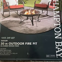 Fire Pit Outdoor Patio Fire Pit Backyard Firepit Bowl Wood Burning Fire 