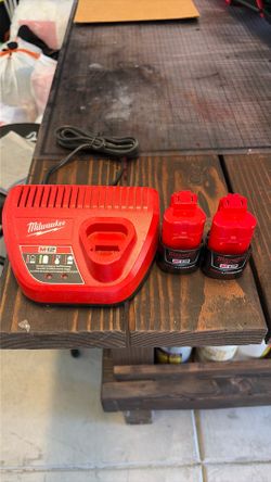 2- Milwaukee m12 batteries and charger