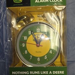 Key John Deere Gold/Green Quality Farm Equipment Twin Bell Alarm Clock