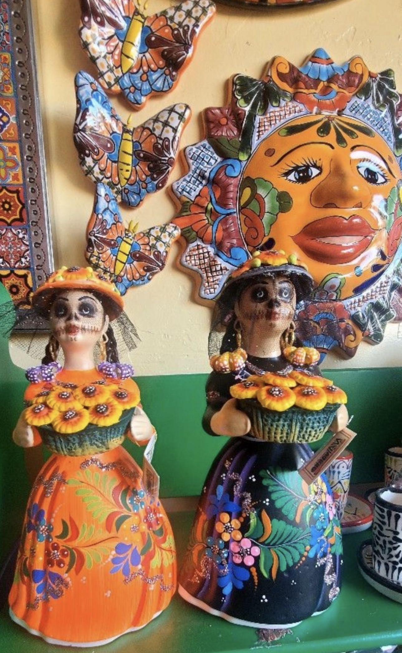 Catrinas De Seramica Pintadas amano Originales Nuevas Muy hermosas.