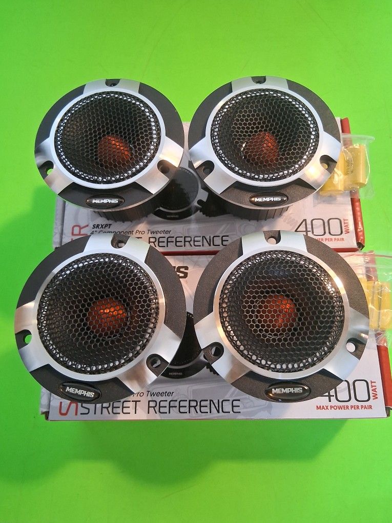 MEMPHIS 2 PAIRS 4 INCH COMPONENT PRO TWEETER 400 WATTS PEAK POWER PER PAIR CAR TWEETER ( BRAND NEW PRICE IS LOWEST  )