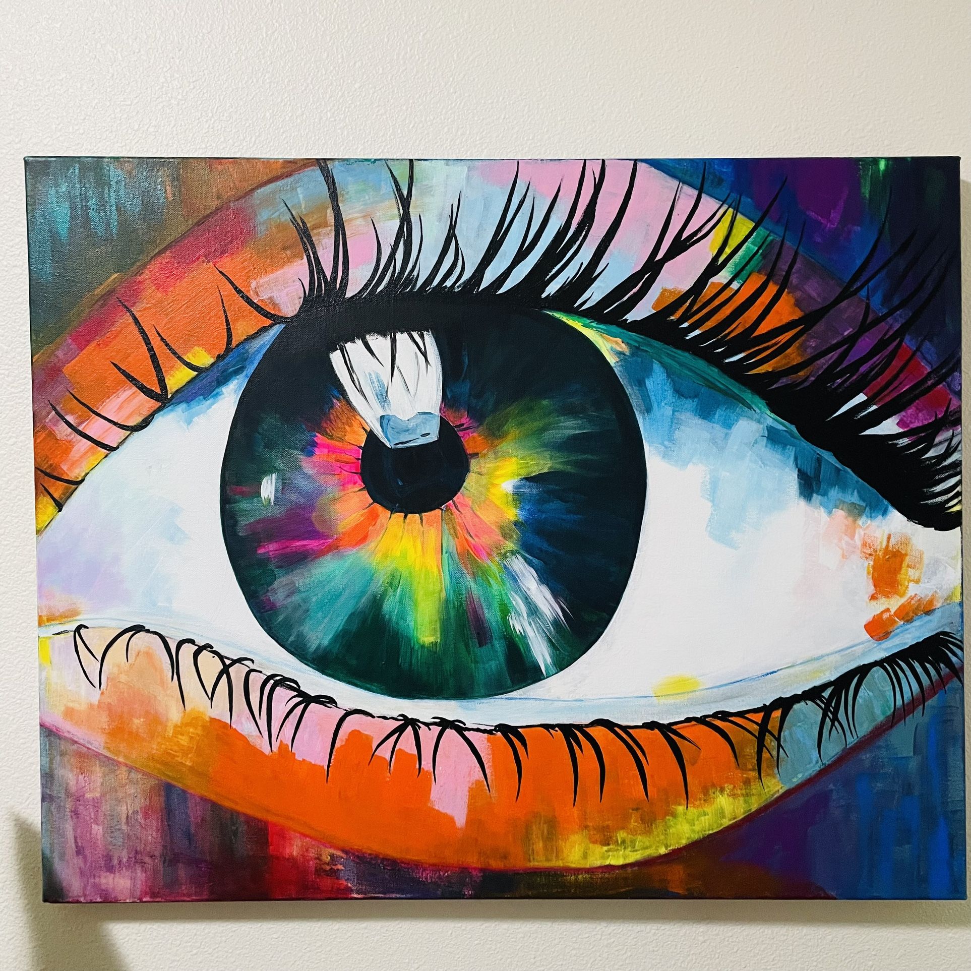 Acrylic painting “Eye” - Abstract art, handmade, unique interior decoration