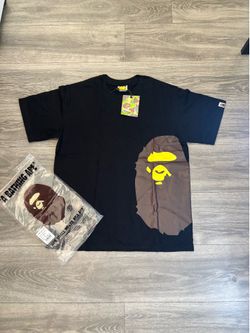 Bape graphic tee shirt with  brown design on side