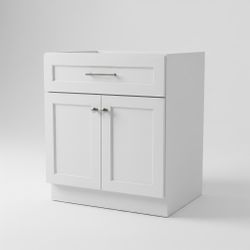 White Shaker Vanity  30 Inches 