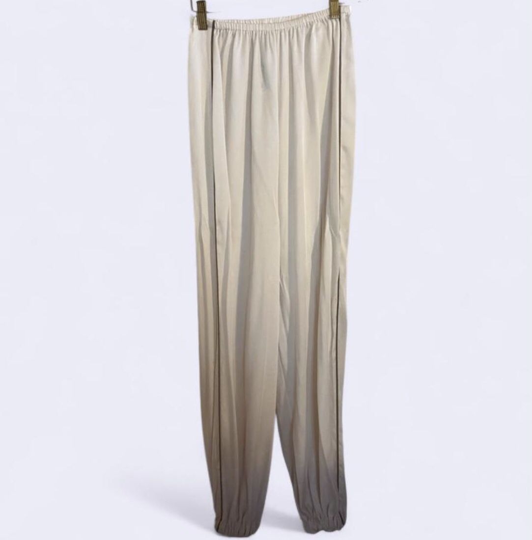 Zara PIPED TRIM SILK PANTS Size L