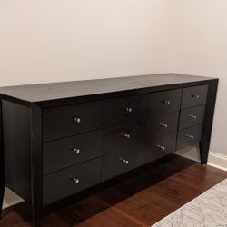 Large Black Wood Dresser / TV console and Side table
