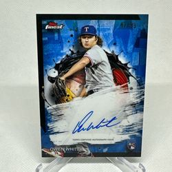 2024 Topps Finest - Finest Autographs Owen White #FA-OW Blue Refractor /99